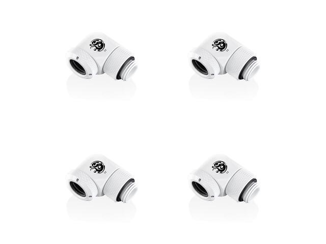 Bitspower Deluxe White Enhance Rotary G1/4' 90-Degree Multi-Link Adapter For OD 12MM (4PCS)