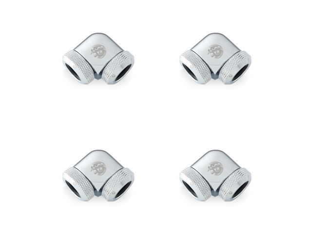 Bitspower Silver Shining Enhance 90-Degree Dual Multi-Link Adapter For OD 12MM (4PCS)
