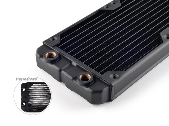 Bitspower Leviathan SF Radiator with Quad G1/4' Ports, 480mm, Black