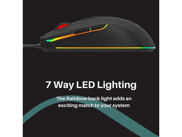 PHILIPS RGB Wired Gaming Mouse, 7 Programmable Buttons, Adjustable DPI, Comfortable Grip Ergonomic Optical PC Computer precise mouse Gamer Mouse
