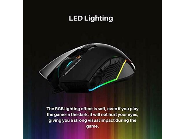 HP Wired Gaming Mouse LED RGB Backlit Adjustable 6200 DPI 6 Programmable Buttons Ergonomic USB Mice for Gamers