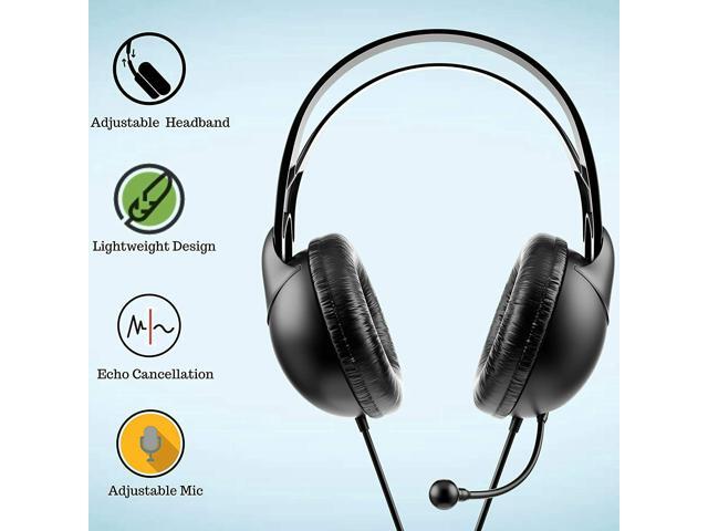 PHILIPS Wired Lightweight Over-ear Headset w Echo Cancelling Microphone