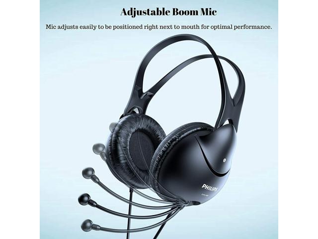 PHILIPS Wired Lightweight Over-ear Headset w Echo Cancelling Microphone