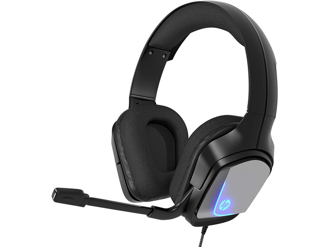 HP Wired Over-ear Gaming Headset with Noise Canceling Microphone and LED Li…