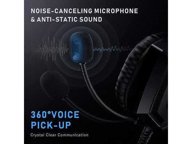 HP Stereo Over-ear Gaming Headset with Noise Cancelling Microphone for Xbox One Nintendo Switch PC PS3 Mac Laptop, Surround Sound and LED Lights