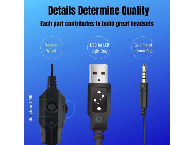 HP Wired Stereo Gaming Headset with mic, for PS4, Xbox One, Nintendo Switch, PC, Mac, Laptop, Over Ear Headphones PS4 Headset Xbox One Headset and...