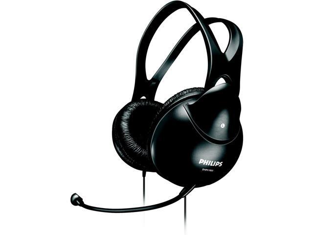 Philips Wired Over Ear Stereo Headphones W Mic & 2-to-1 Adapter for Zoom