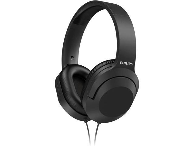 Philips Wired Over Ear Stereo Headphones for Studio Monitoring DJ Headphone with Dual Plug for PC Laptop, Black