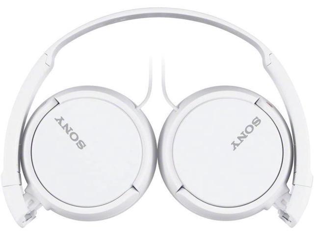 Sony ZX Series Wired On-Ear Headphones with Mic, White MDR-ZX110AP