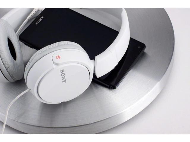 Sony ZX Series Wired On-Ear Headphones with Mic, White MDR-ZX110AP