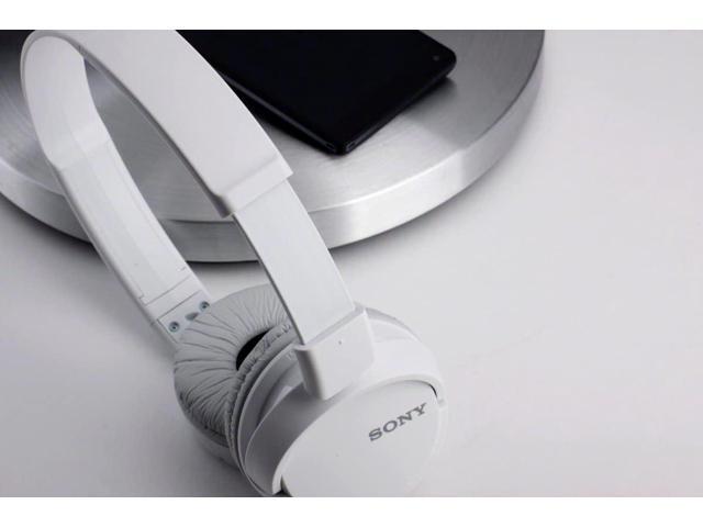 Sony ZX Series Wired On-Ear Headphones with Mic, White MDR-ZX110AP