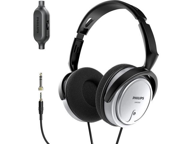 Philips Over Ear Wired Studio Headphones with Volume Control for TV & PC with 3.5mm and 6.3mm Cable