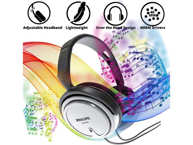 Philips Over Ear Wired Studio Headphones with Volume Control for TV & PC with 3.5mm and 6.3mm Cable