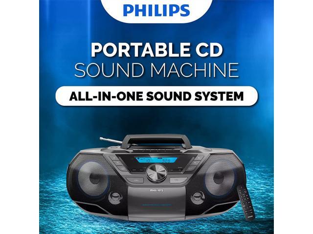 Philips Portable Bluetooth Boombox CD Player with Cassette All in one Powerful Stereo Sound Machine for Home with mega Bass Reflex Speakers,...