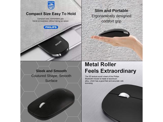 PHILIPS SPK7305 Bluetooth Mouse for Computer, Black