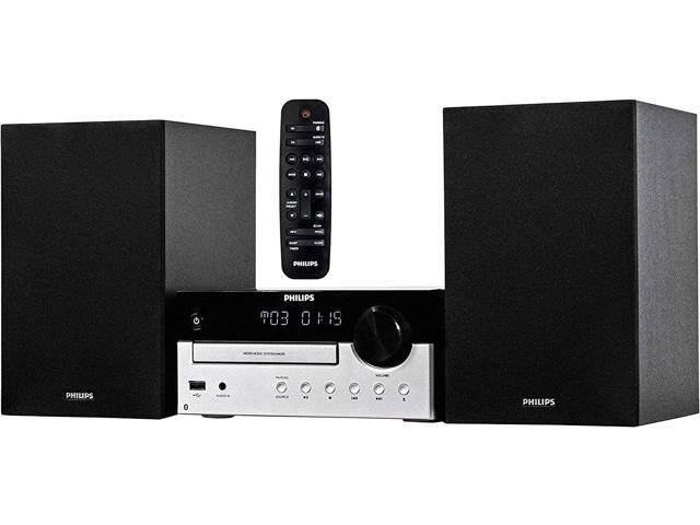 PHILIPS Bluetooth Stereo System for Home with CD Player, MP3, USB, Audio in, FM Radio, Bass Reflex Speaker, 60W, Remote Control Included G