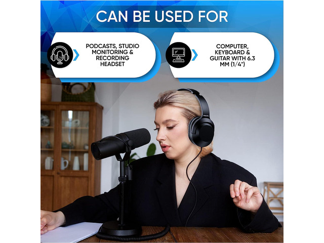 PHILIPS Over Ear Wired Stereo Headphones for Podcasts, Studio Monitoring and Recording Headset for Computer, Keyboard and Guitar with 6.3 mm (1/4')...
