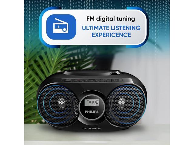 PHILIPS Portable CD Player Boombox,FM Radio,USB Playback, Stereo Speakers