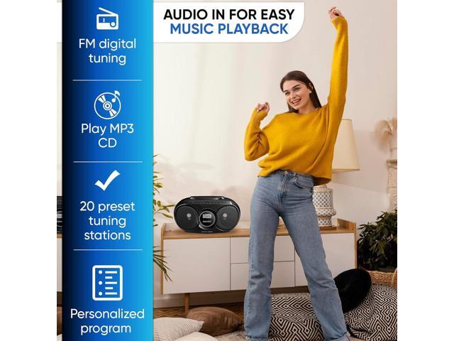 PHILIPS Portable CD Player Boombox,FM Radio,USB Playback, Stereo Speakers