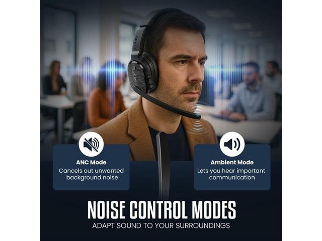 Philips Trucker Bluetooth Headset, Wireless Headset with Noise-Canceling Microphone,All Day Extended Playtime for Work, Home, Hands-Free Driving