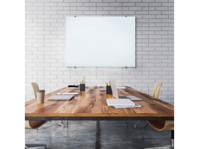 Luxor Magnetic Wall-Mounted Glass Board - 48' x 36' - White Surface - Silver Aluminum Frame WGB4836M
