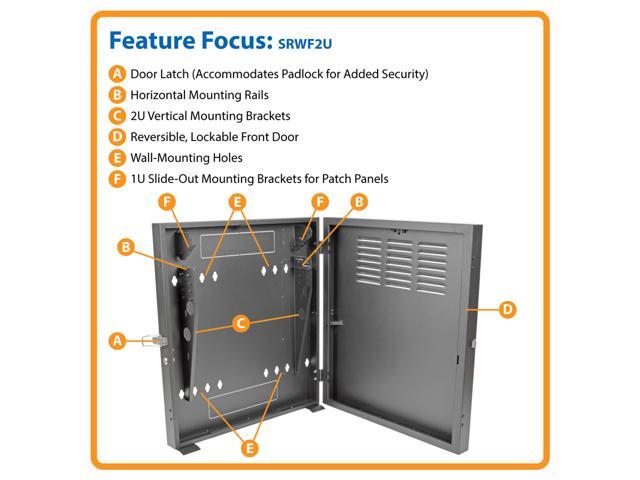Tripp Lite 2U Low-Profile Vertical-Mount Switch-Depth Wall-Mount Rack Enclosure Cabinet (SRWF2U)