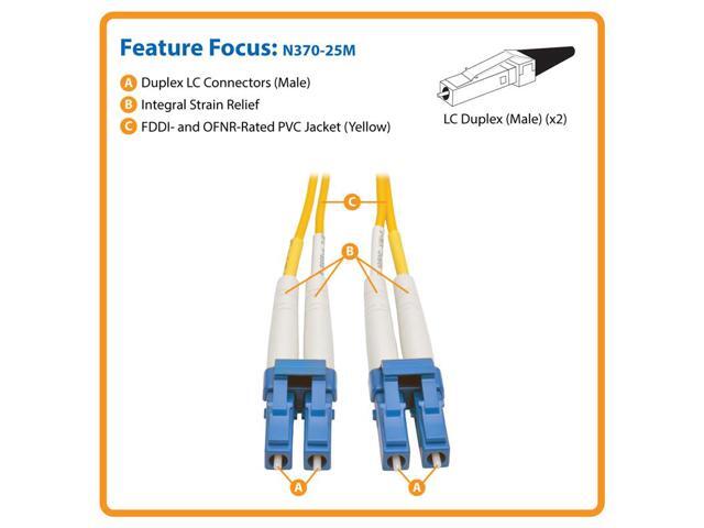 25M Duplex Singlemode SSF 8.3/125 Fiber Patch Cable LC/LC 82'
