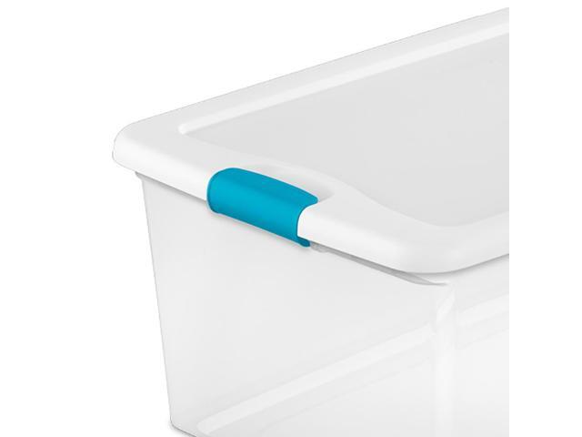 Sterilite 106-Qt. Clear Stackable Latching Storage Box Container, 4 Pack 1499