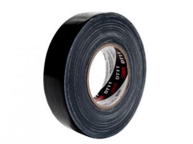 3M DT11 Duct Tape, Black, 60 yd L, 1-7/8 in W