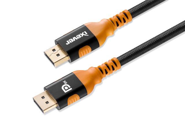 iXever DisplayPort to DisplayPort 1.4 Cable Cord 6 ft, DP 1.4 Cable Supports HBR3, DSC, HDR 10, UHD with 8K 60Hz or 4K 144Hz, for PC, Monitor,...