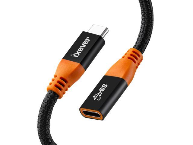 USB C Extension Cable 1ft 10Gbps, Support 100W PD Fast Charger and 4K Video, iXever USB 3.1 Type C Gen2 Male to Female Extender Cord, Compatible...