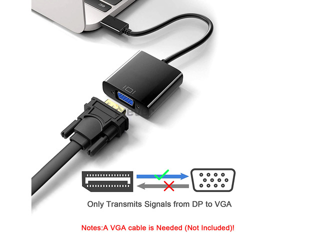 2Pack DP DisplayPort to VGA Adapter 1080p, iXever DP Display Port to VGA Female Video Adapter Converter, for Computer, Desktop PC, Laptop to...