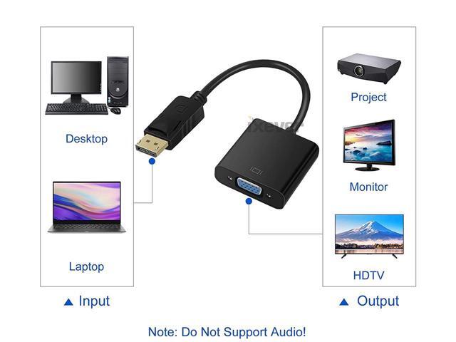 DP2VGA DisplayPort to VGA Adapter, 5 Pack Gold-Plated Display Port to VGA Adapter (Male to Female) Compatible with Computer, Desktop, Laptop, PC,...