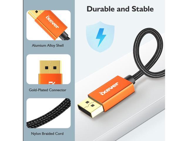 4K DisplayPort to HDMI Cable 6Ft (Uni-directional), iXever DP Display Port to HDMI Cable Cord 6 feet, UHD High Speed (1440P 60Hz, 1080P 120Hz) for...