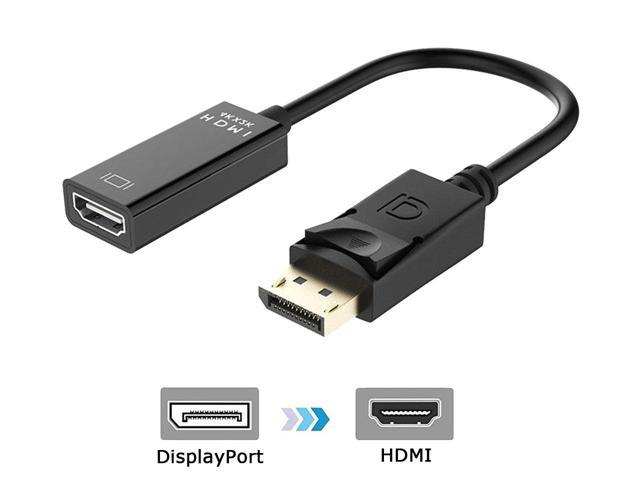 DP Displayport to HDMI Adapter 4K x 2K, iXever Display Port to HDMI Male to Female Gold-Plated Cord Compatible for Lenovo Dell HP