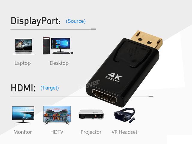 4K DP DisplayPort to HDMI Adapter [3-Pack], iXever DisplayPort to HDMI Video Converter (4K UHD) Uni-Directional DP to HDMI Converter Compatible for...