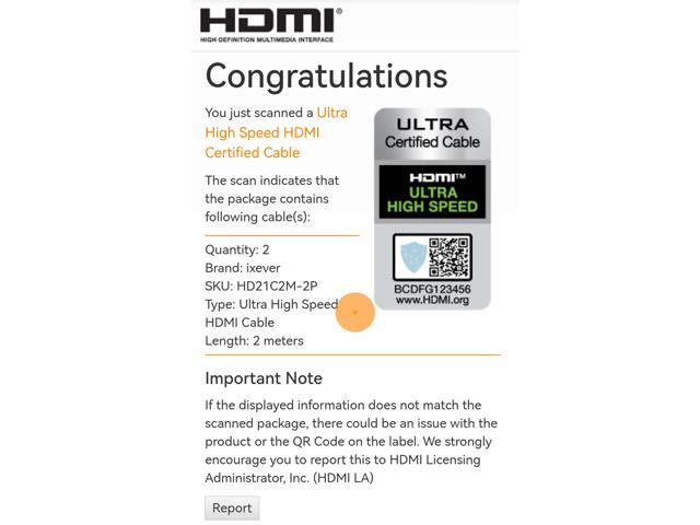 2Pack iXever 8K 4K HDMI 2.1 Cable 6 Ft Ultra Hi Speed 48Gbps HDR Enhanced Audio Return (eARC) & Dolby Atmos Support 8K 120Hz (6 Feet)