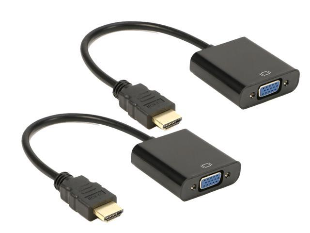 HDMI to VGA Adapter 2Pack, iXever Gold-Plated HDMI to VGA Converter Male to Female for Computer, Desktop, Laptop, PC, Monitor, Projector, HDTV.
