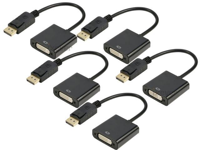 DisplayPort to DVI DVI-D Adapter 5Pack, iXever Display Port to DVI Video Converter Male to Female 1080P, Compatible with Computer, Desktop, Laptop.