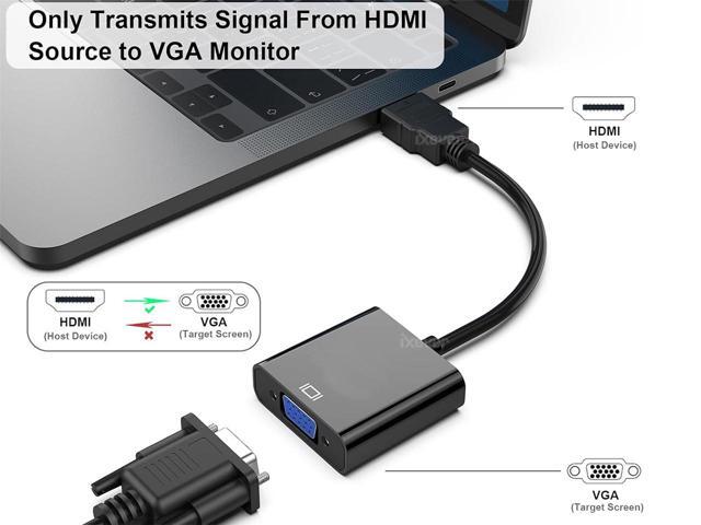 HDMI to VGA Adapter [5-Pack], iXever HDMI to VGA Converter Adapter for TV, Monitor, Projector, HDTV, Chromebook, Raspberry Pi, Roku, Xbox and More,...