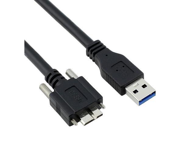 Cablecc 15ft 5m USB 3.0 A type Cable Male to Micro USB 3.0 B Male with Mount Panel Screws for Hard Disk Mobile Phone