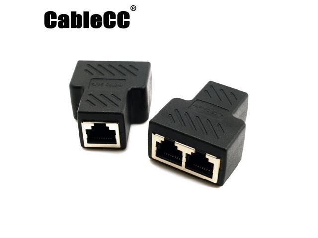 Cablecc STP UTP Cat6 RJ45 8P8C Plug To Dual RJ45 Splitter Network Ethernet Patch Cord Adapter