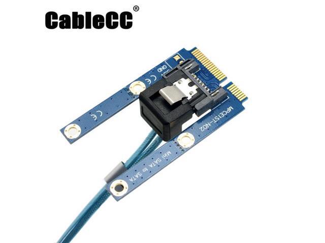 Cablecc 50mm Mini PCI-E mSATA SSD to Flat SATA 7pin Hard Disk Drive PCBA Extension Adapter