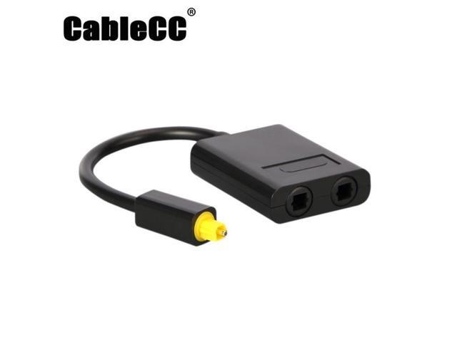 Cablecc Dual Port Toslink Digital Optical Audio Splitter Adapter Fiber Optic Audio Cable 1 In 2 Out Black
