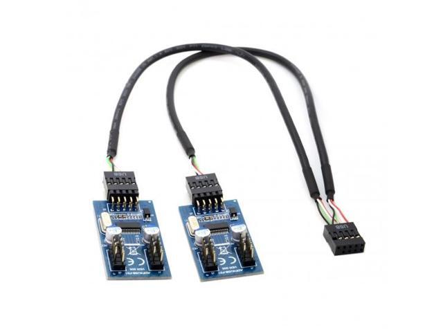 Xiwai 9pin USB 2.0 Header 1 to 2 / 4 Female Extension Cable HUB Connector Adapter Port Multilier