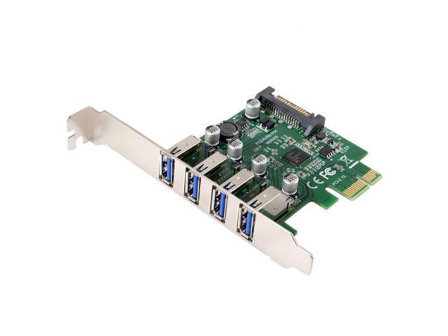 Cablecc Low Profile 4 Ports PCI-E to USB 3.0 HUB PCI Express Expansion Card Adapter 5Gbps for Motherboard