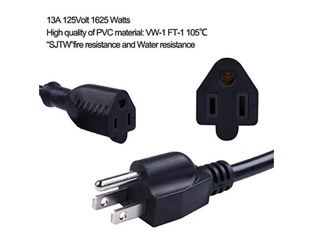 10 Pack 1ft 16AWG 13A Power Extension Cord 3 Prong,Power Strip Outlet Saver,Nema5-15p To Nema 5-15R Power cord,Male Plug To Female Connector,UL...