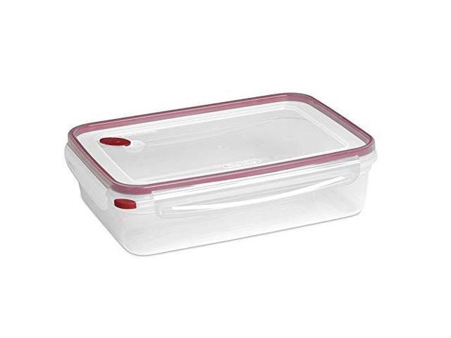 Sterilite Ultra-Seal 16 Cup Rectangle, Airtight Food Storage Container, Latching Lid, Microwave and Dishwasher Safe, Clear With Blue Gasket, 1-Pack