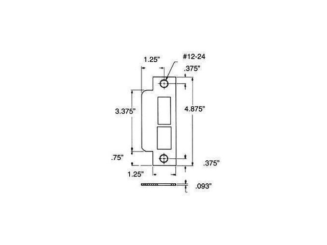 Baldwin 6340 Latch and Deadbolt Straight Lip Entrance Mortise Strike with 1-1/2', Lifetime Polished Brass