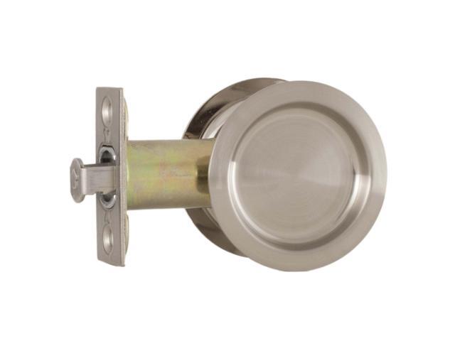 Weslock 00627XNXN Round Passage Pocket Door Lock with Adjustable Backset and Full Lip Strike Satin Nickel Finish